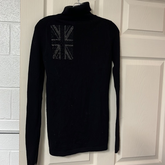 Thomas Wylde Union Jack crystal black turtleneck wool/cashmere - Picture 3 of 4